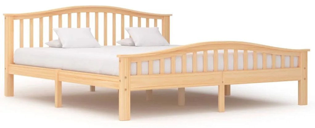 Cadru de pat cu 2 sertare, 180x200 cm, lemn masiv de pin Lemn deschis, 180 x 200 cm, 2 Sertare