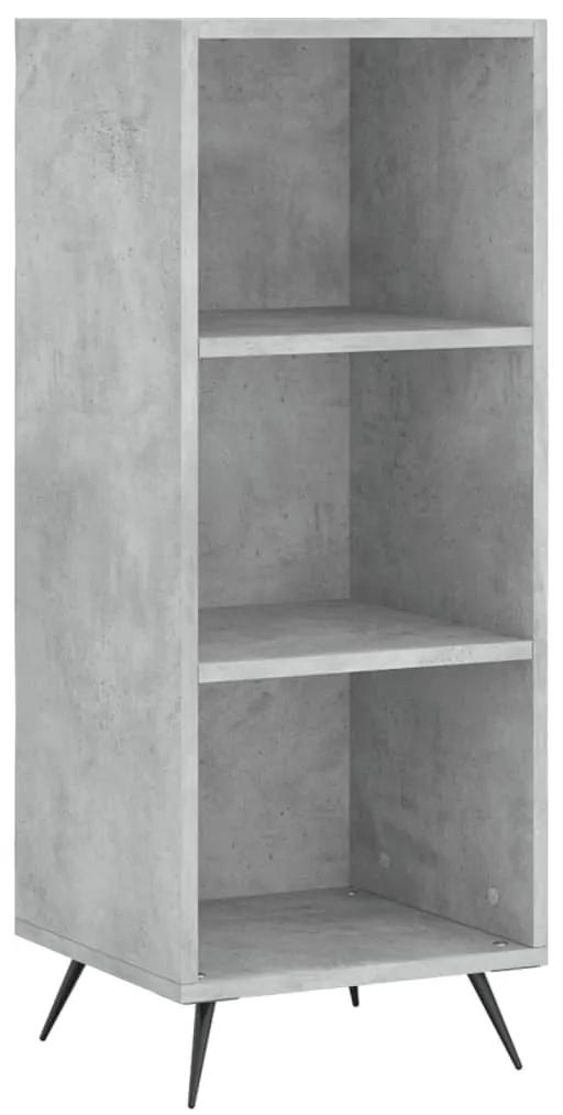 828704 vidaXL Dulap cu rafturi, gri beton, 34,5x32,5x90 cm, lemn compozit