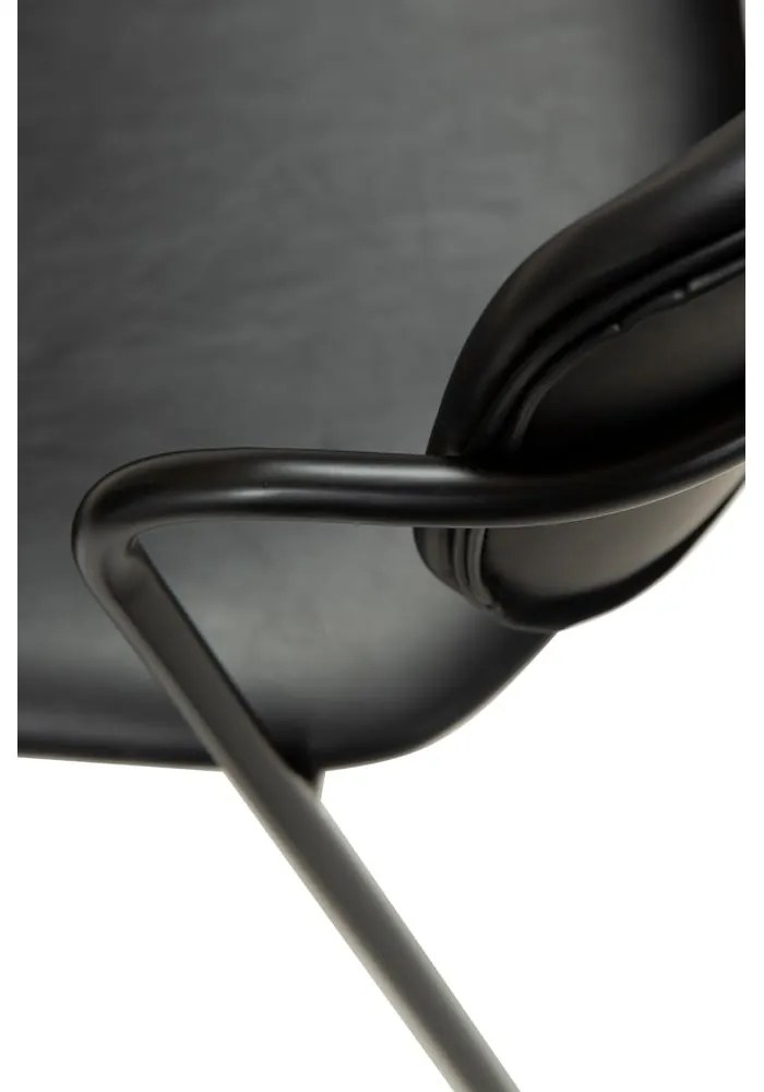 Scaun de bar din piele artificială DAN-FORM Denmark Zed, înălțime 107 cm, negru