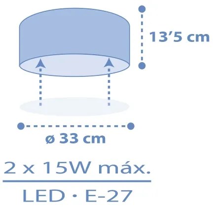 Plafonieră pentru copii Dalber 42006T COLOR LIGHT 2xE27/15W/230V albastru