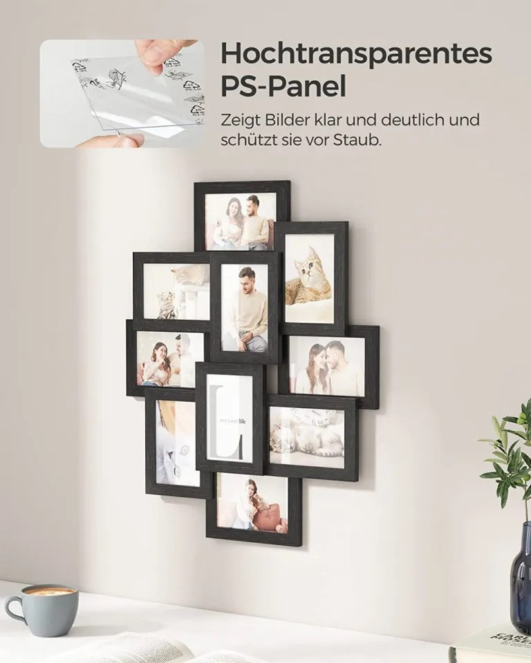 Set 10 Rame Foto, MDF, Negru