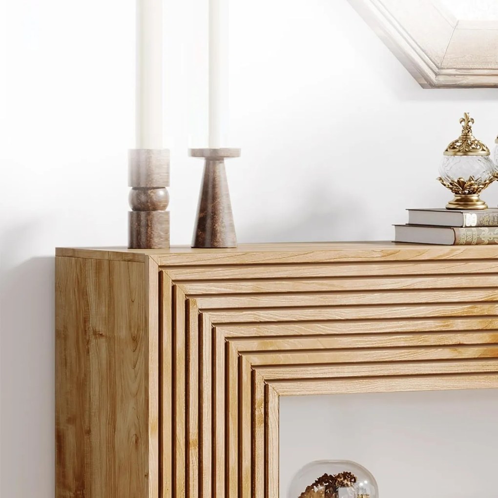 MAM31 - Masa Consola, 150 cm, masuta hol cu Front Riflat, living, dining, dormitor - Maro