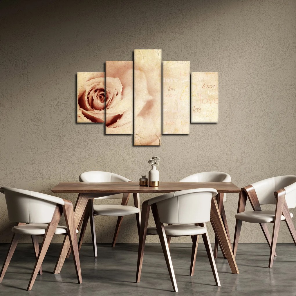 Tablou - floare de trandafir pentru îndrăgostiți (150x105 cm)
