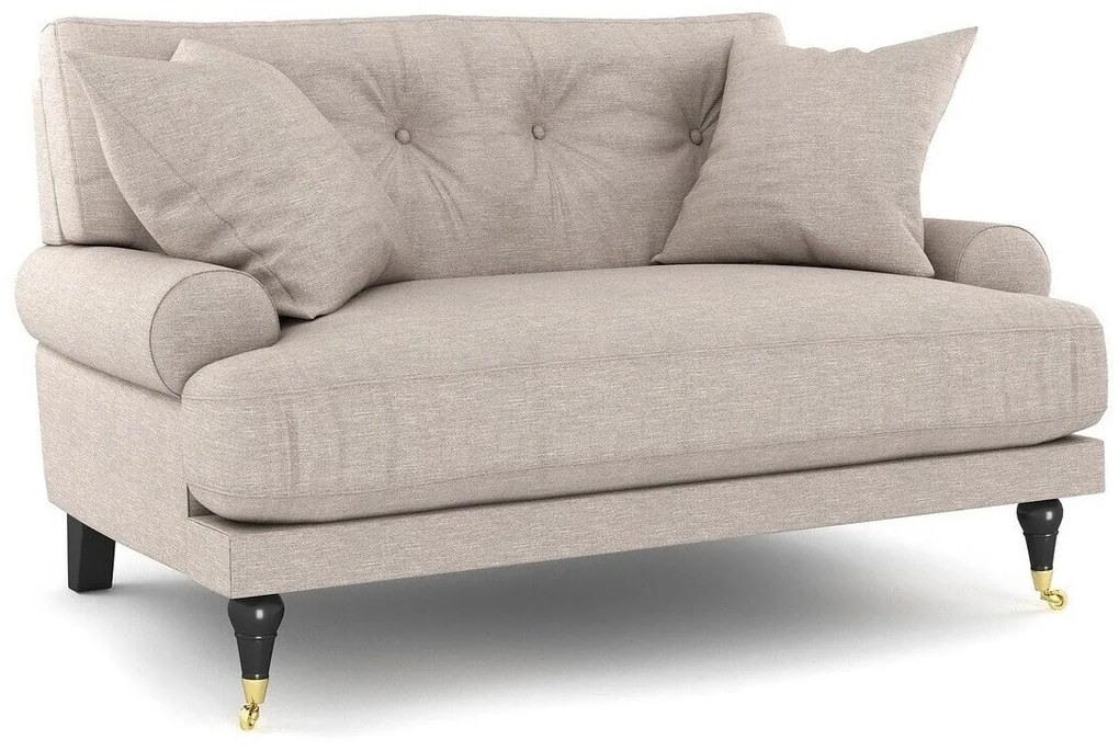 Canapea Seattle E107Numărul de locuri: 2, Beige, 142x100x87cm, Tapiterie, Picioare: Role, Metal, Lemn