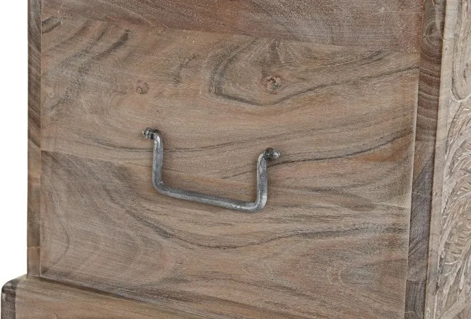 Cufar din lemn de acacia sculptat manual, 90X40X40 cm, "Epoque"
