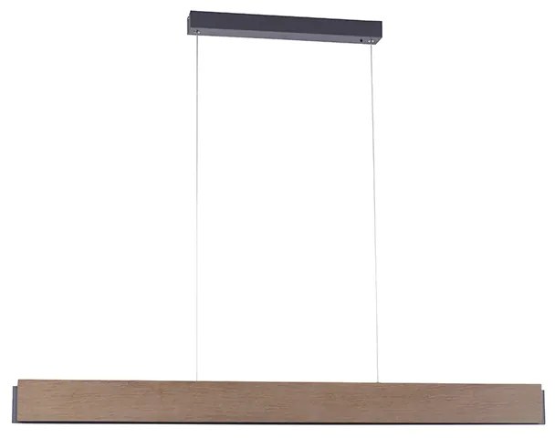 Lampa suspendata lemn 121 cm cu LED cu telecomanda - Ajdin