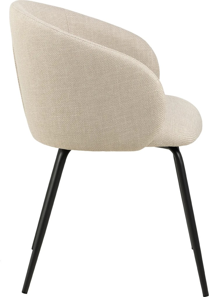 MAZZONI EXPORT CLARA Bej (material Basel 24)/picioare negre - SCAUN MODERN ADÂNC TAPIȚAT PENTRU SALON/LIVING/BIROU LOFT