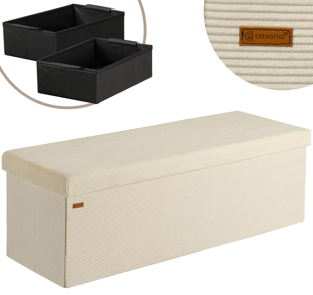 Deuba Bancă de depozitare 114x38x38 cm - bej
