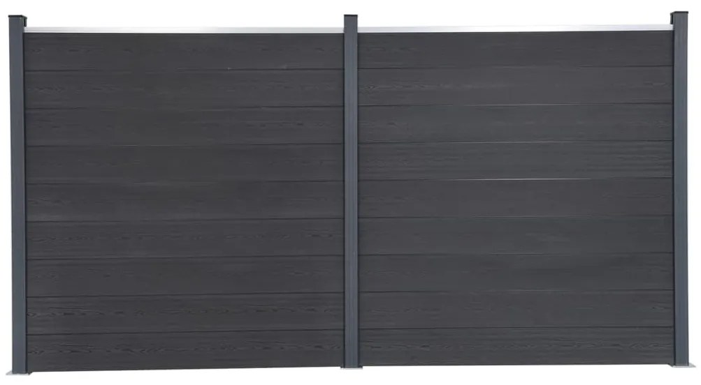vidaXL Set panouri pentru gard, gri, 353x186 cm, WPC