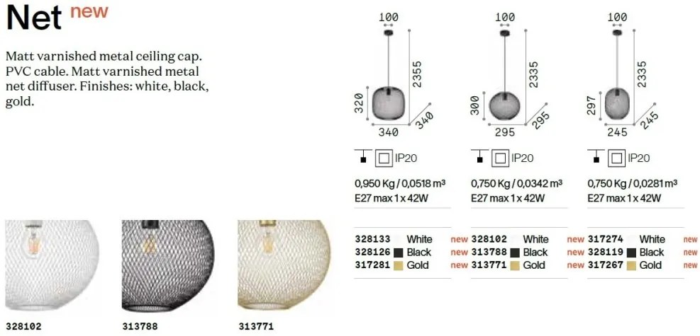 Pendul modern design decorativ Net sp1 d24 negru