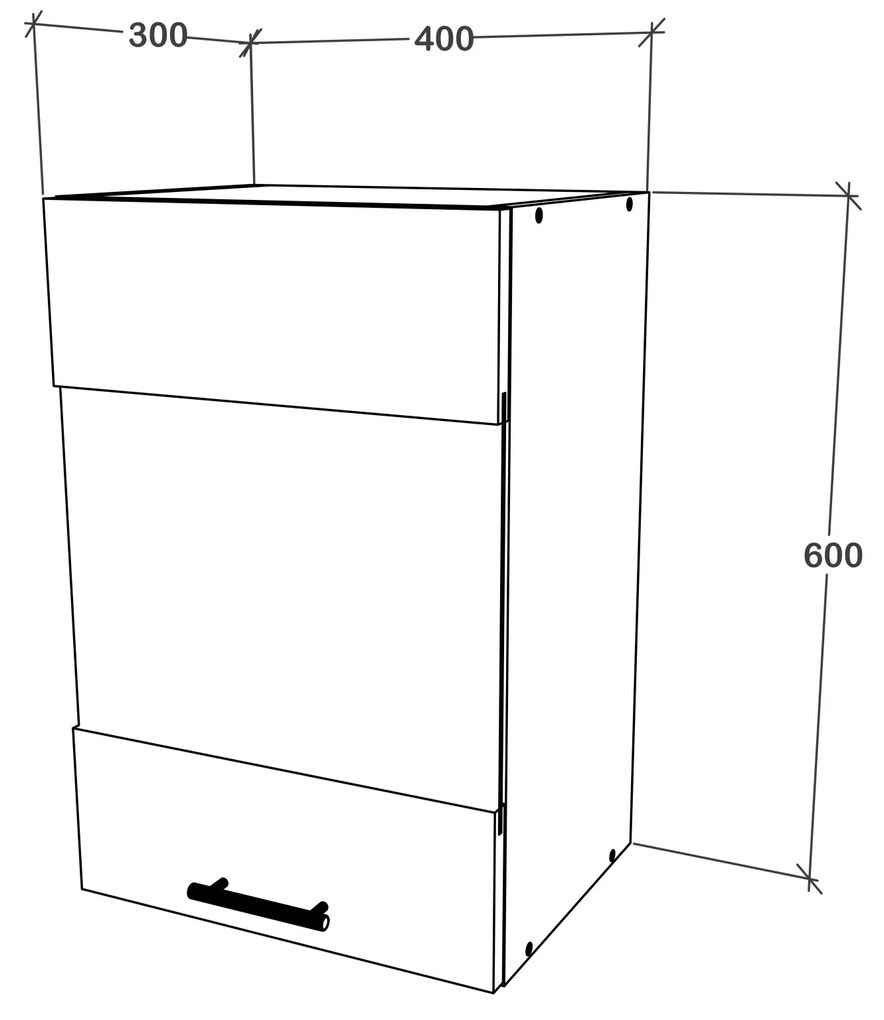 Corp Superior haaus Karo, O Usa, cu sticla, Antracit/Alb, 40 x 30 x 60 cm