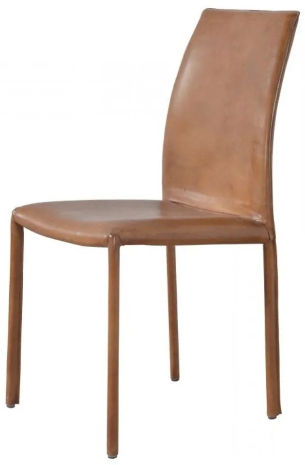 Scaun dining, maro, din piele naturala, Newport