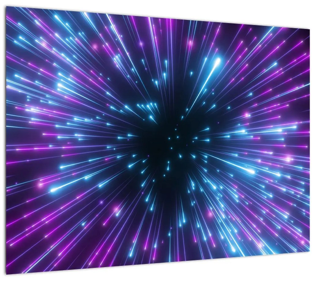 Tablou pe sticlă - Spațiu neon (70x50 cm)