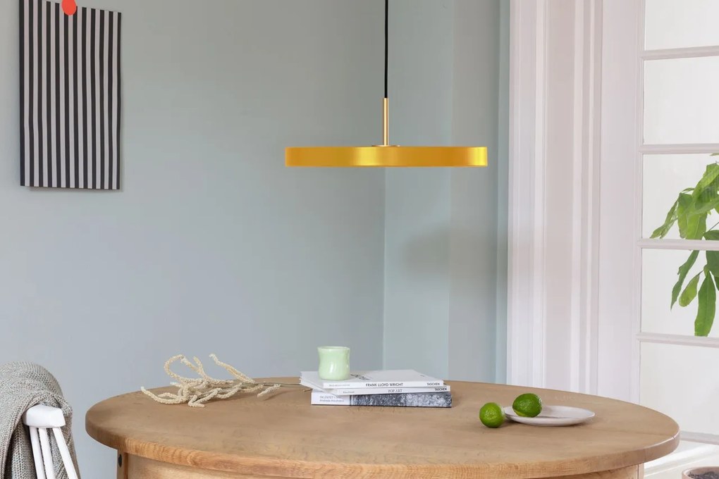 Lustra LED design scandinav Asteria medium - saffron yellow/ auriu