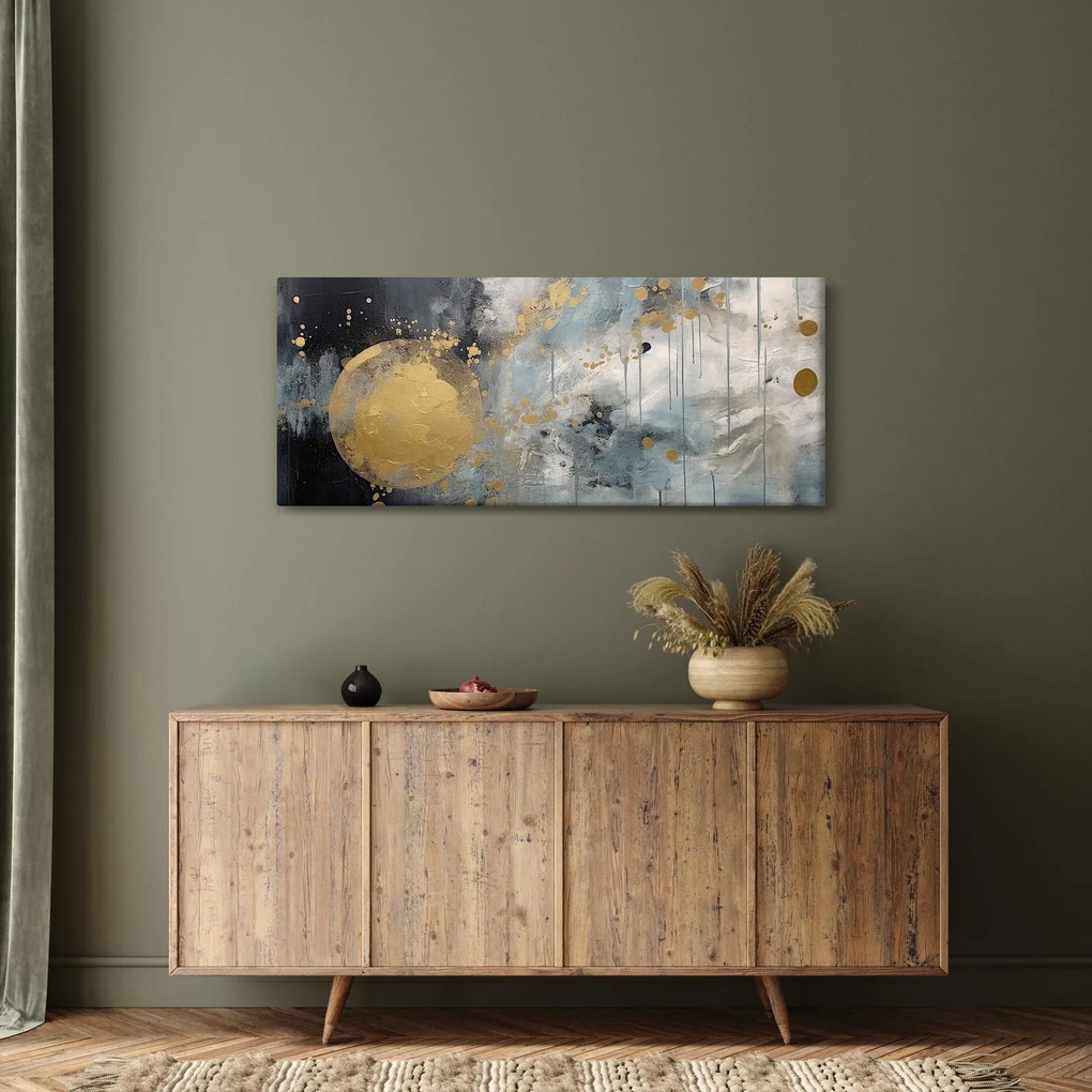 Tablou - Abstracție cu minge de aur (120x50 cm)
