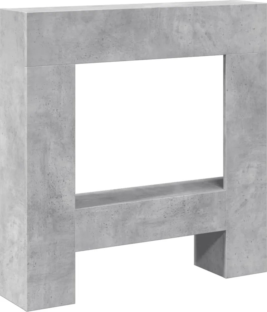 vidaXL Mască de șemineu, gri beton, 81x18x82 cm, lemn prelucrat