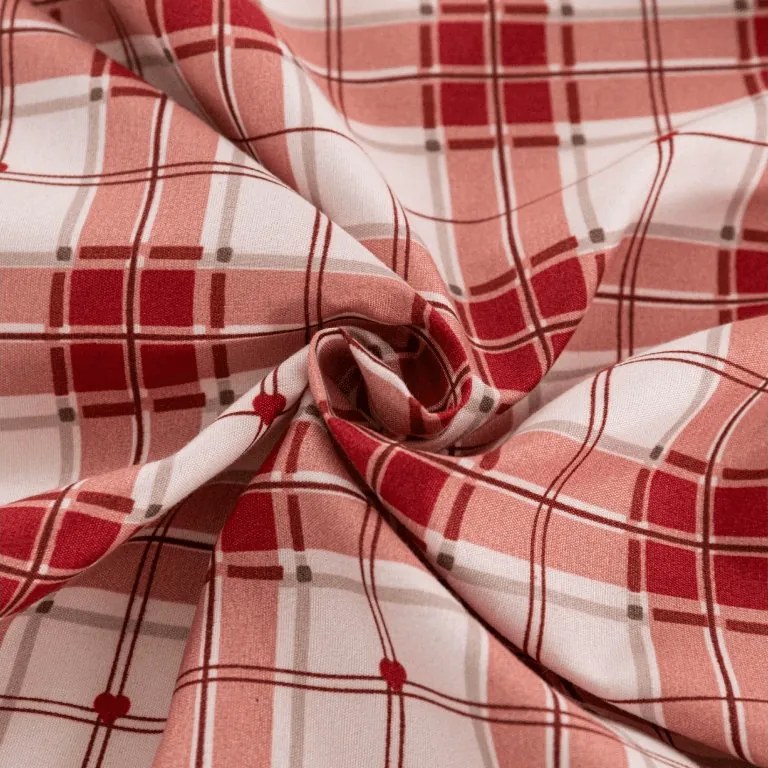 Cearsaf din microfibra TARTAN HEART colorat 180x200 cm