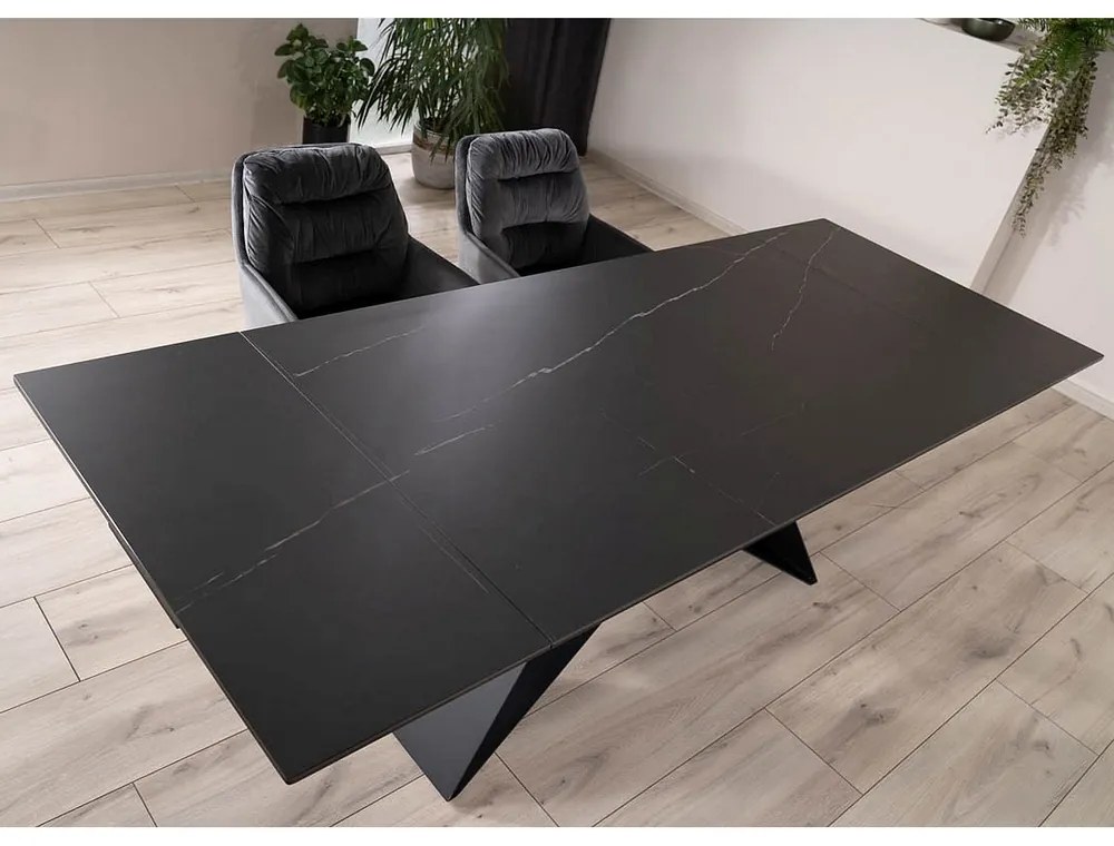 Masa de bucaterie Salvadore II, 160 x 90 cm, neagra