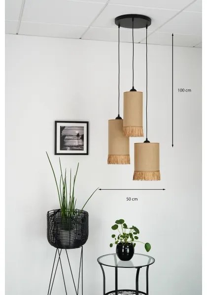 Brilagi - Candelabru pe cablu WINNETOU TUBES 3xE27/15W/230V maro/negru