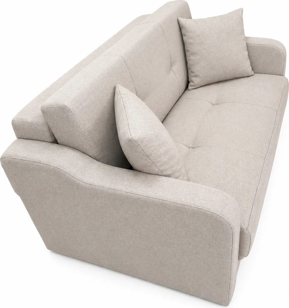 Canapea SAMY extensibila, 2 locuri, cu lada de depozitare, albastru, cadru metalic , 152x100x92 Bej, Stofa