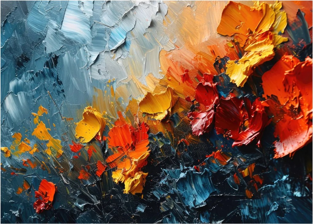 Tablou - Pictură abstractă de flori III. (70x50 cm)