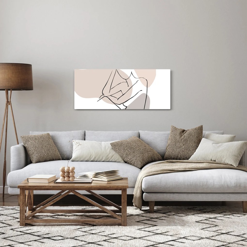 Tablou - Femeie corp linie de artă N⁰1 (120x50 cm)