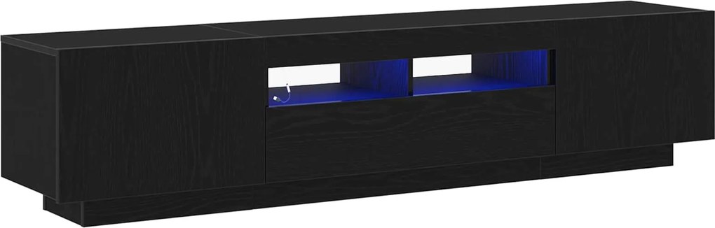 vidaXL Set comodă TV 2 pcs Negru 180 x 35 x 40 cm Lemn compozit