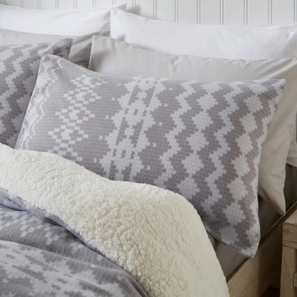 Lenjerie de pat din fleece gri 200x200 cm Alpine - Catherine Lansfield