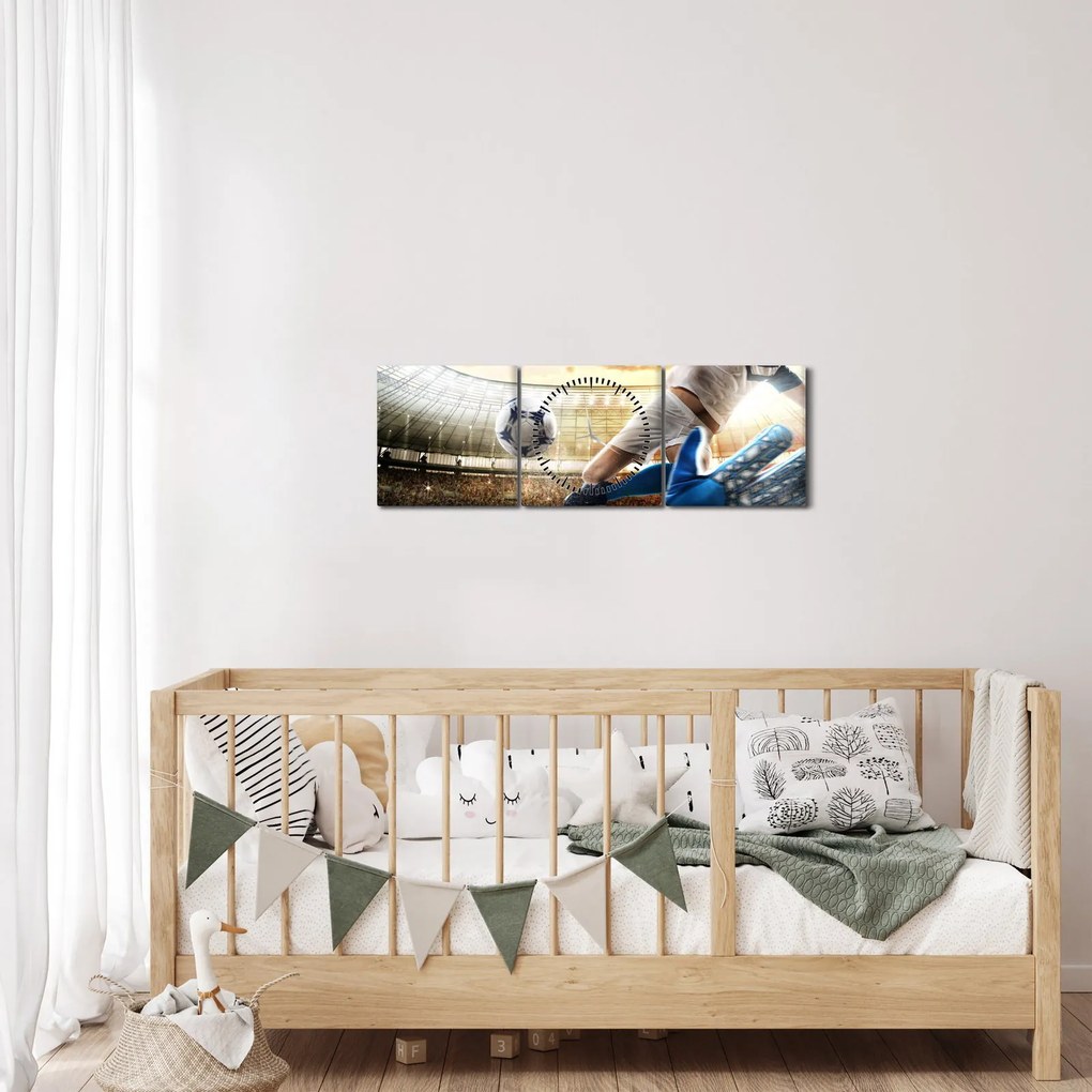 Tablou - Fotbalist (cu ceas) (90x30 cm)