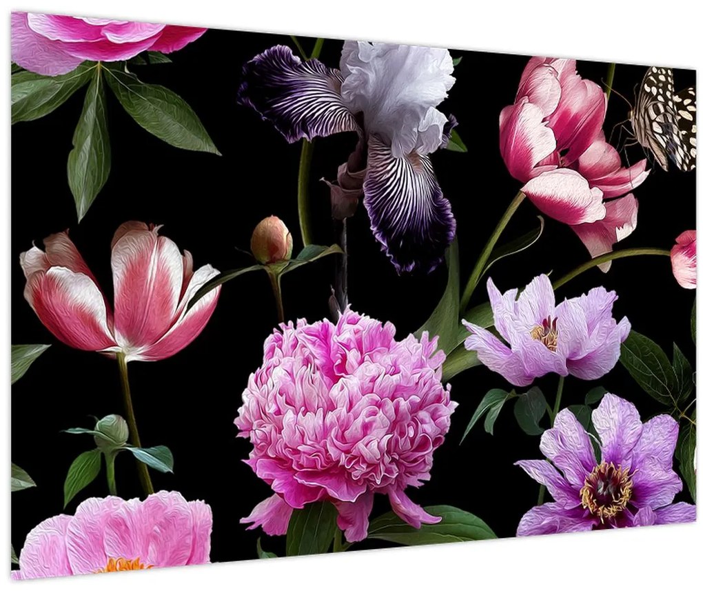 Tablou - Ilustrație de flori (90x60 cm)