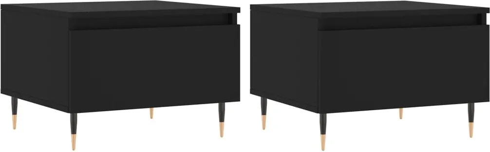 vidaXL Măsuțe de cafea, 2 buc., negru, 50x46x35 cm, lemn prelucrat