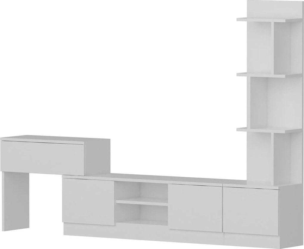 Mobilier living TEAM, alb, PAL melaminat, 3 piese