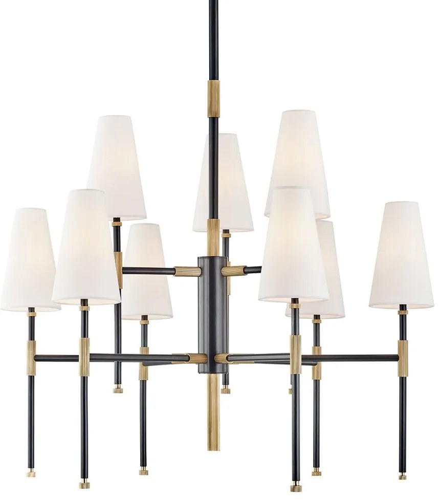 Candelabru LUX design clasic BOWERY bronz antichizat, cu 9 surse de lumina