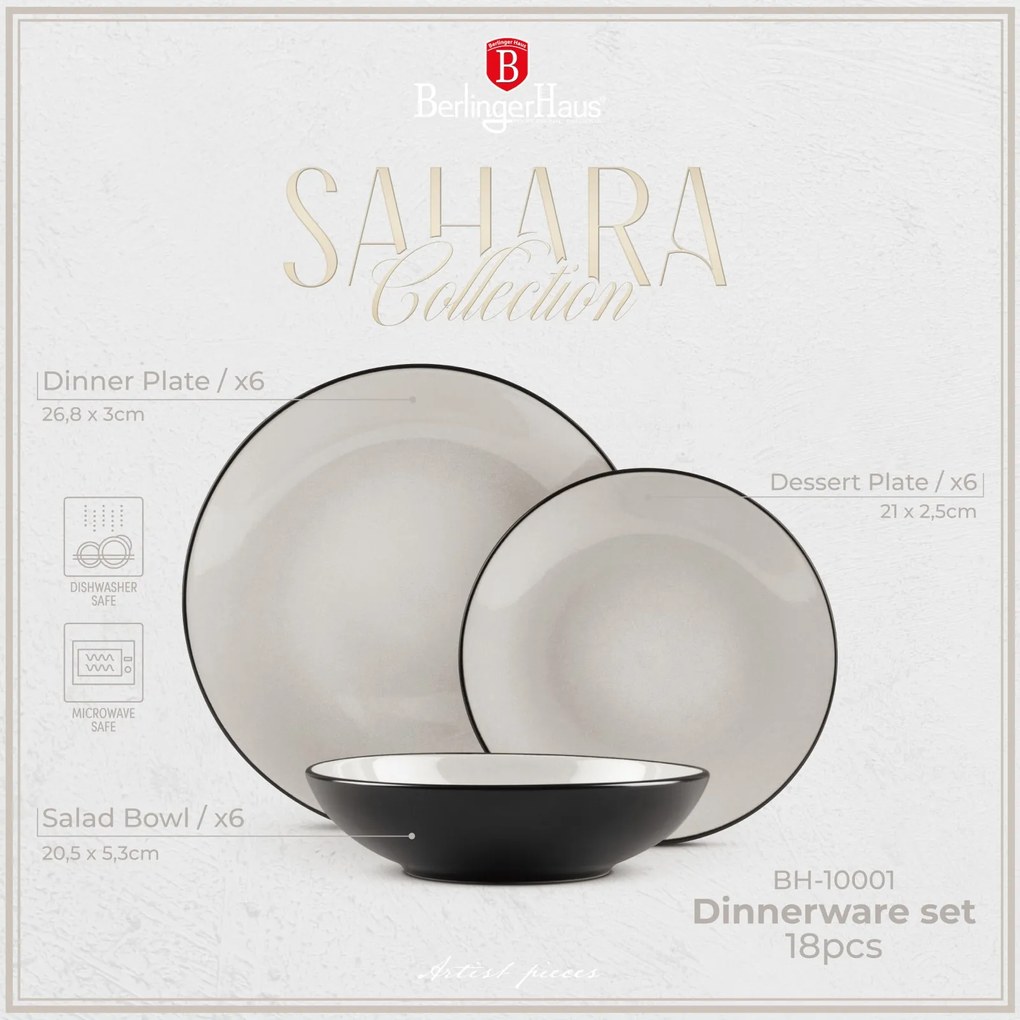 Set farfurii 18 piese Sahara Collection Berlinger Haus BH 10001