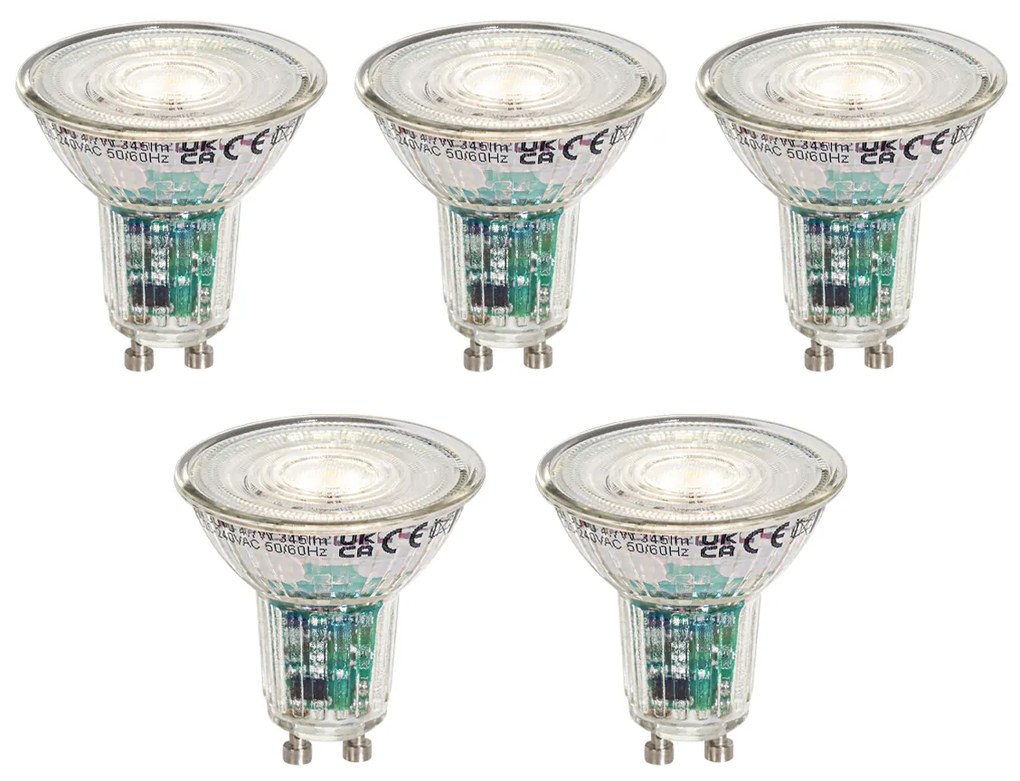 Set de 5 becuri LED inteligente GU10 50 mm Clare 4,7W 345 lm 2200-4000K
