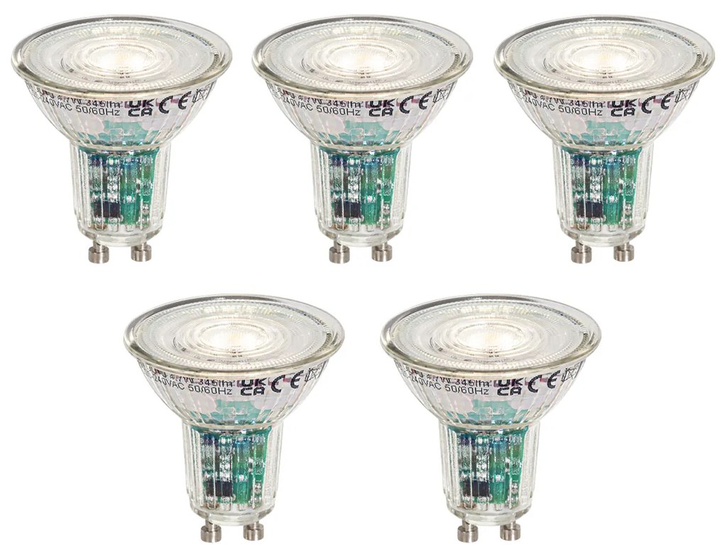 Set de 5 becuri LED inteligente GU10 50mm clare 4.7W 345 lm 2200-4000K