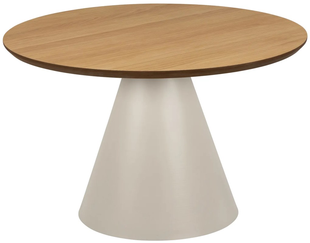 MAZZONI EXPORT BOSCO Stejar natural/picior bej (Cașmir) - MASĂ DE CAFEA ROTUNDĂ 65 cm MASĂ DE CAFEA PENTRU SUFRAGERIE FURNIR
