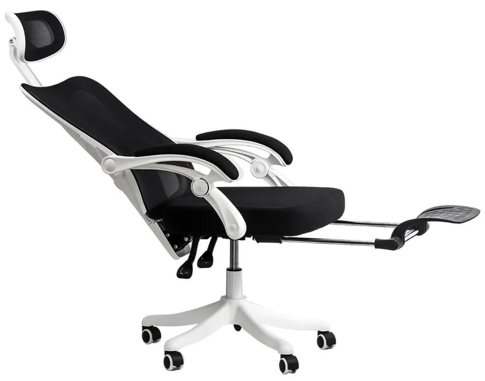 Scaun ergonomic OFF 428 negru, multiblock și suport picioare