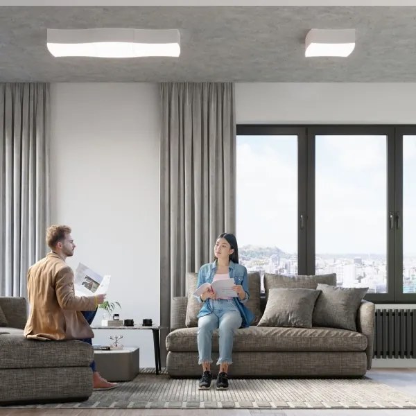 Plafonieră SQUARE 2xE27/60W/230V albă Sollux SL.1054