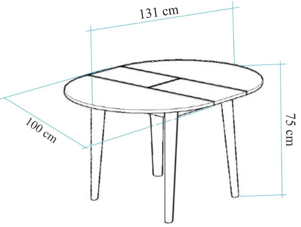 Masă de luat masa Oliver Oak Black