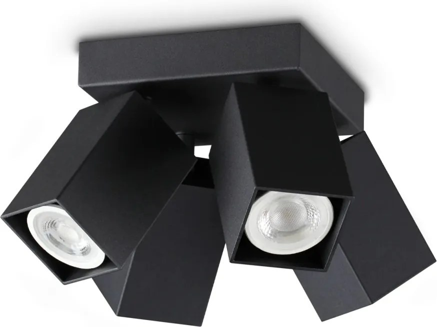Plafoniera DYNAMITE PL4 SQUARE NERO