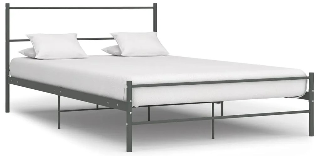 vidaXL Cadru de pat, gri, 120 x 200 cm, metal