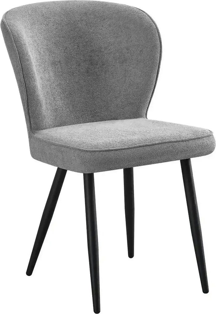 Scaun RIO 2, gri deschis/negru, stofa buclata/metal, 64x51x84 cm
