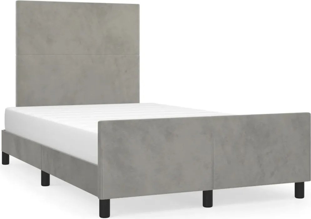 vidaXL Cadru de pat fără saltea, gri deschis, 120x200 cm, catifea
