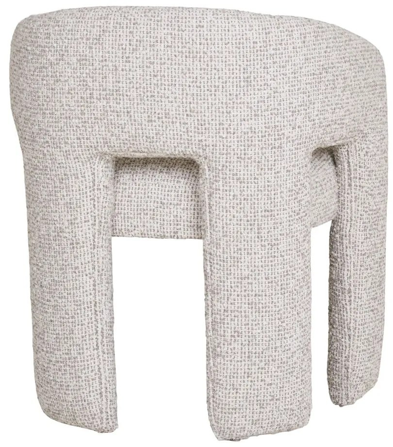 Scaun de sufragerie gri deschis cu cotiere tapițat Monroe – House Nordic