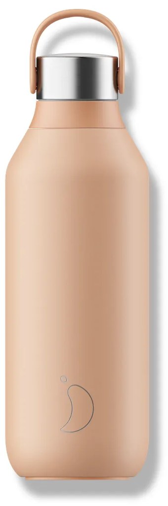 Sticlă termos Chilly's Bottles - portocaliu piersică 500 ml, colecția Series 2