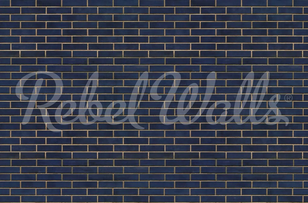 Tapet Wall of Tiles, Dark Blue, Rebel Walls