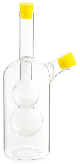 Recipient pentru oțet și ulei 2in1 Luigi Ferrero FR-6051, 20 cm, închidere ermetică, sticlă, galben