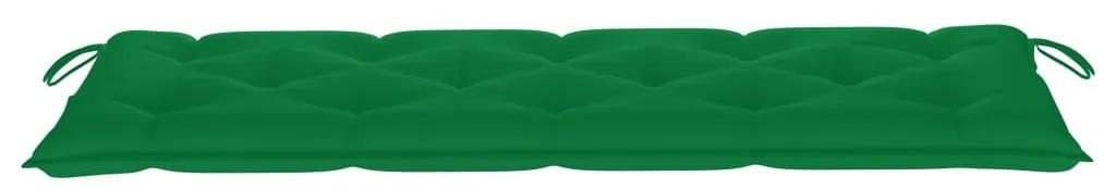 Banca gradina cu perna verde, 150 cm, lemn masiv tec 1, 150 cm, Verde, Verde