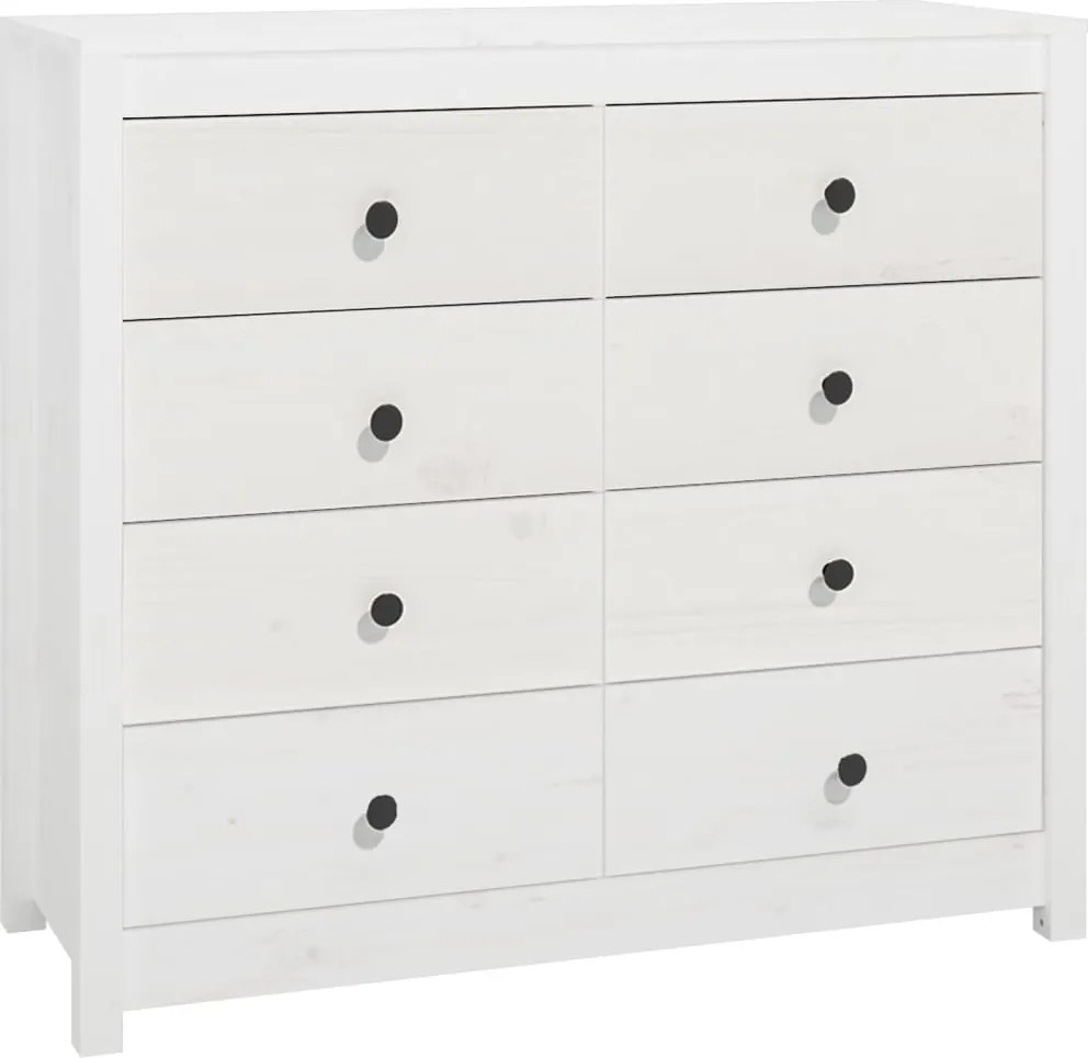 vidaXL Dulap lateral, alb, 100x40x90 cm, lemn masiv de pin